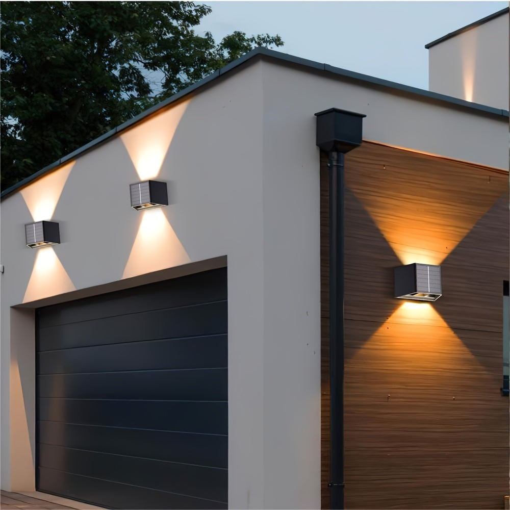 The New LED Solar Wall Lights Are Adjustable in Lighting Range, Suitable for Washing Walls, Outdoor Garden, Courtyard Ambiance, Modern Villa Landscape, Corridor, And Hallway Lighting