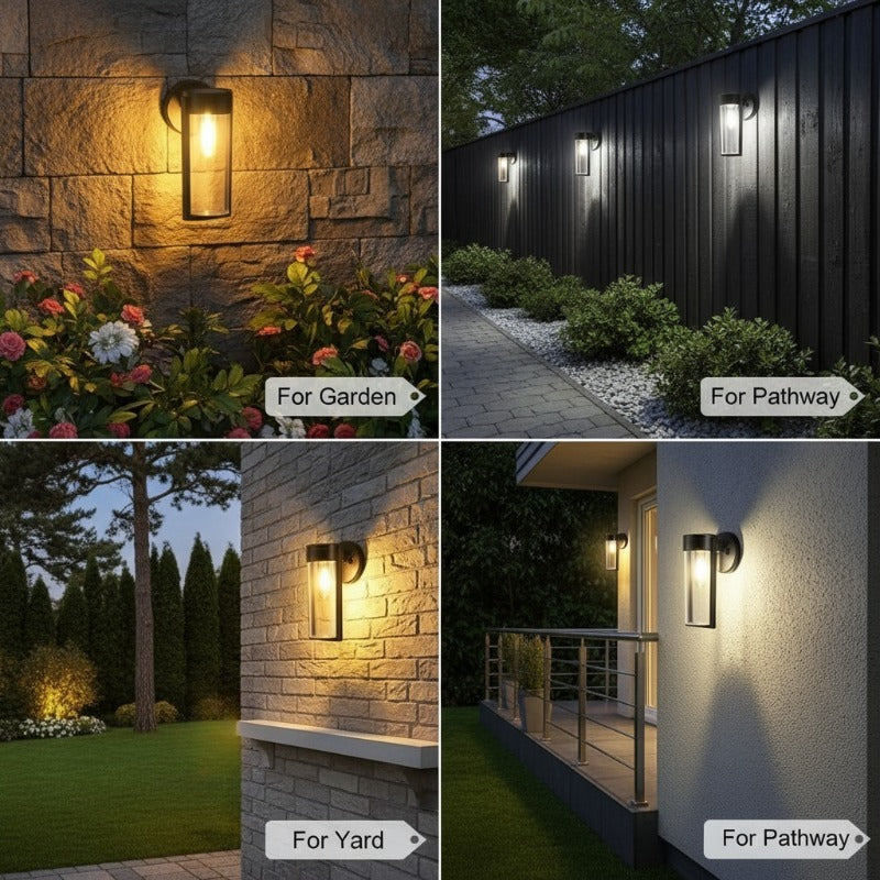 Solar Outdoor LED Filament Wall Lights (4 pcs)