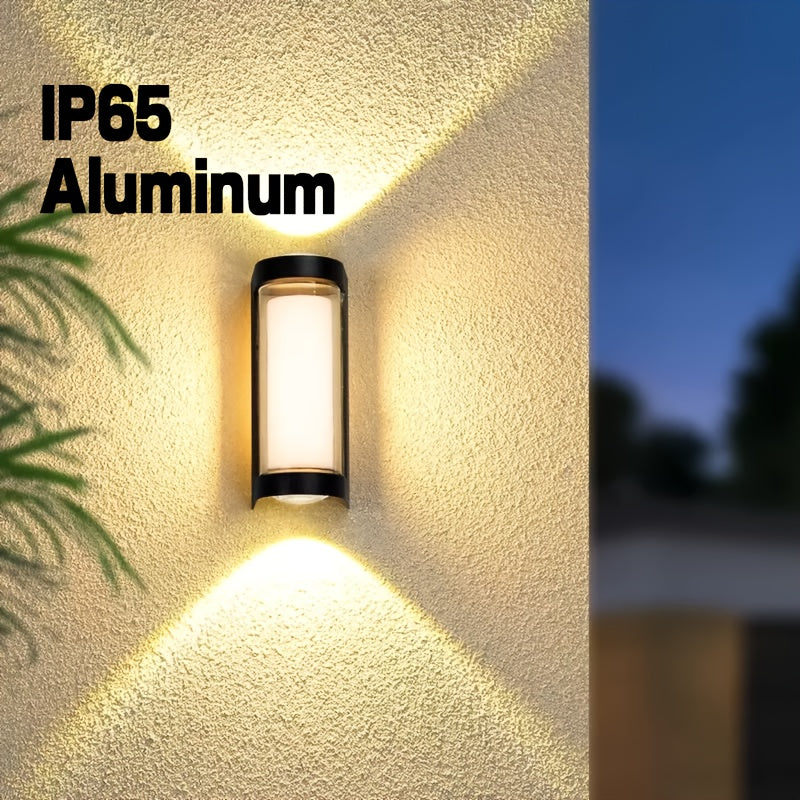 Modern Minimalist Outdoor LED Wall Sconce with Aluminum Waterproof IP65 Shell, Semi-Flush Mount for Garden, Patio, Porch, Balcony - Sleek Black Design, Easy Installation, Outdoor Wall Lights, Patio Illumination, Contemporary