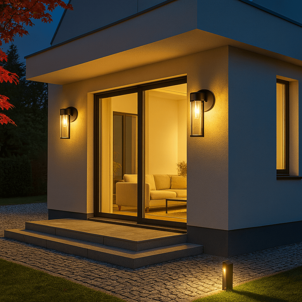 Solar Outdoor LED Filament Wall Lights (4 pcs)