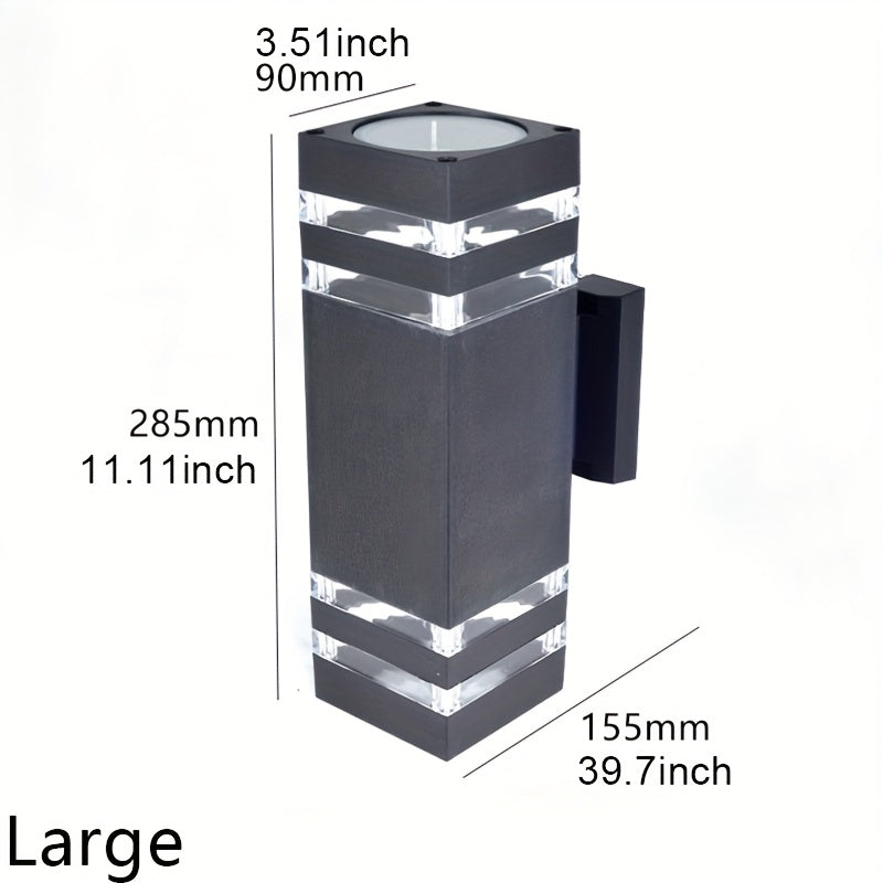 Outdoor E27 Wall Light, IP44 Single/Double Head Square Wall Sconce with Up/Down Lighting, Suitable for Garden Wall Lighting, Home Decor, Villa Porch Wall Lamp (Bulb Not Included)