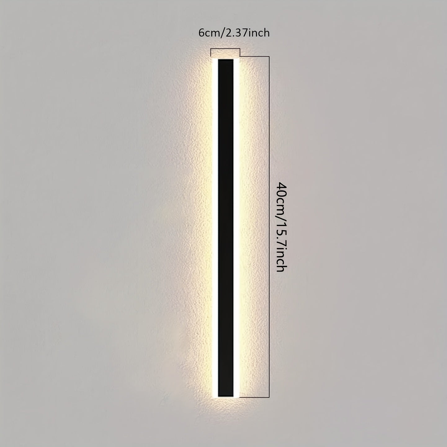 One Piece of Contemporary LED Black Square Wall Light, Ideal for Both Outdoor And Indoor Use, Available in Warm White with Lengths of 40/60/80/100Cm, Designed for Semi-Recessed Installation, Perfect for Living Rooms, Porches,