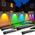 4/ 2Pack Outdoor Solar Lights, 9 Lighting Modes, Solar Wall Lights, Solar Fence Lights for Garden Patio Deck Steps Fences and Walls
