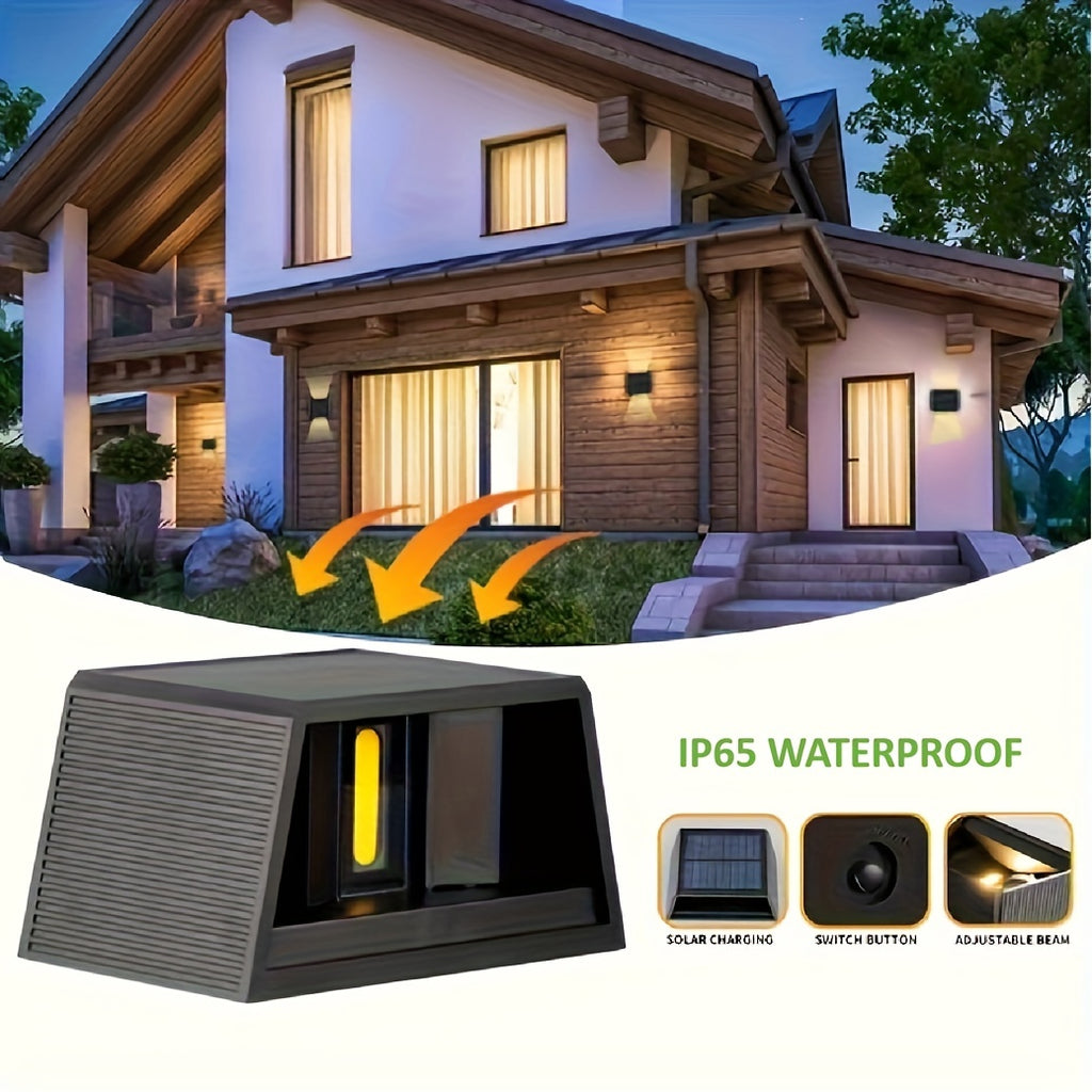 The New LED Solar Wall Lights Are Adjustable in Lighting Range, Suitable for Washing Walls, Outdoor Garden, Courtyard Ambiance, Modern Villa Landscape, Corridor, And Hallway Lighting