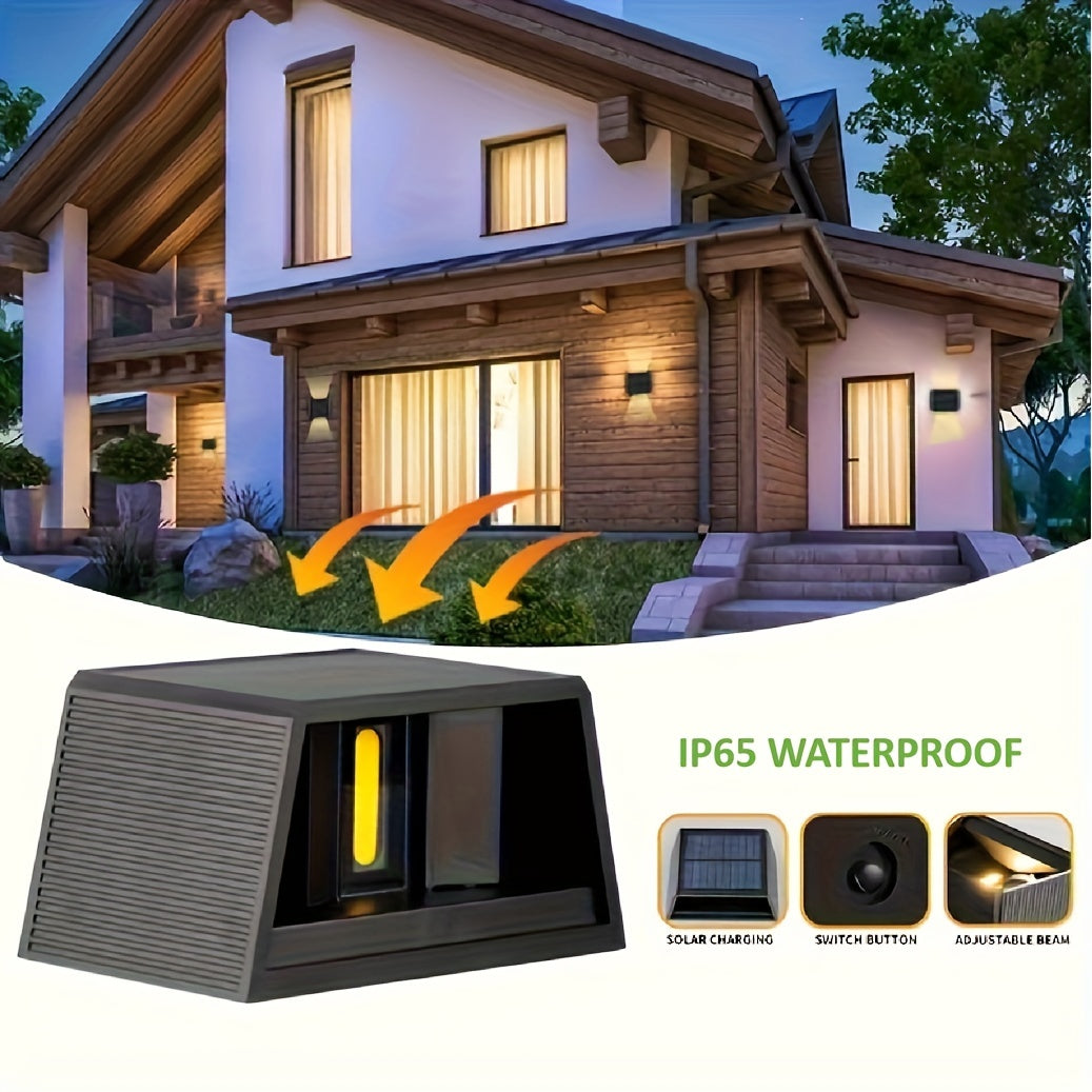 The New LED Solar Wall Lights Are Adjustable in Lighting Range, Suitable for Washing Walls, Outdoor Garden, Courtyard Ambiance, Modern Villa Landscape, Corridor, And Hallway Lighting