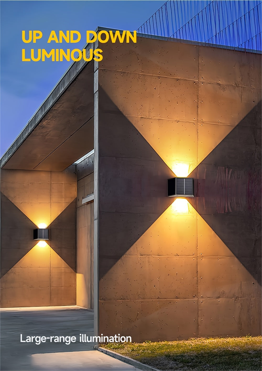 The New LED Solar Wall Lights Are Adjustable in Lighting Range, Suitable for Washing Walls, Outdoor Garden, Courtyard Ambiance, Modern Villa Landscape, Corridor, And Hallway Lighting