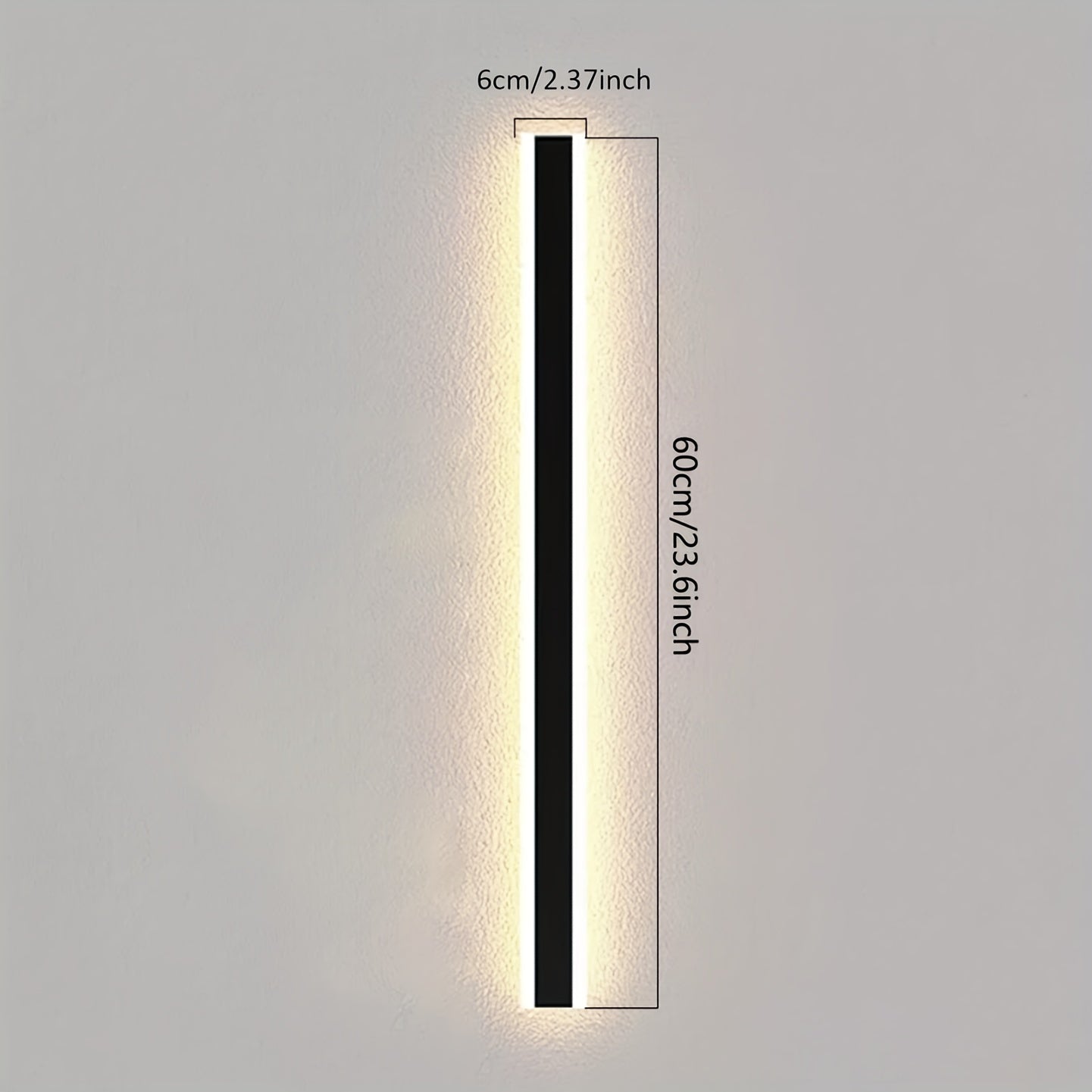 One Piece of Contemporary LED Black Square Wall Light, Ideal for Both Outdoor And Indoor Use, Available in Warm White with Lengths of 40/60/80/100Cm, Designed for Semi-Recessed Installation, Perfect for Living Rooms, Porches,