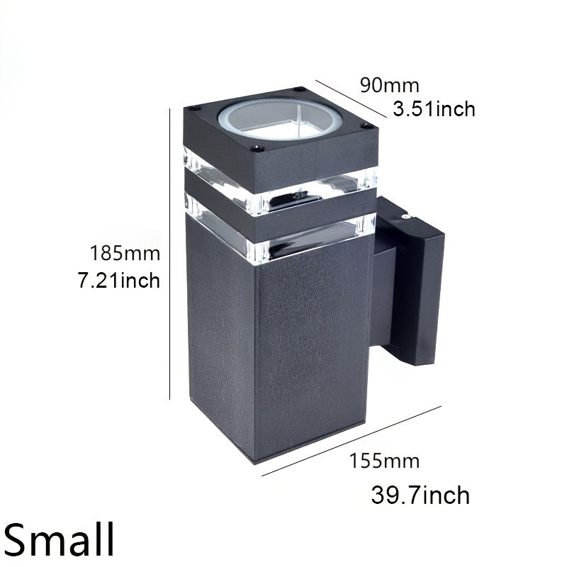 Outdoor E27 Wall Light, IP44 Single/Double Head Square Wall Sconce with Up/Down Lighting, Suitable for Garden Wall Lighting, Home Decor, Villa Porch Wall Lamp (Bulb Not Included)