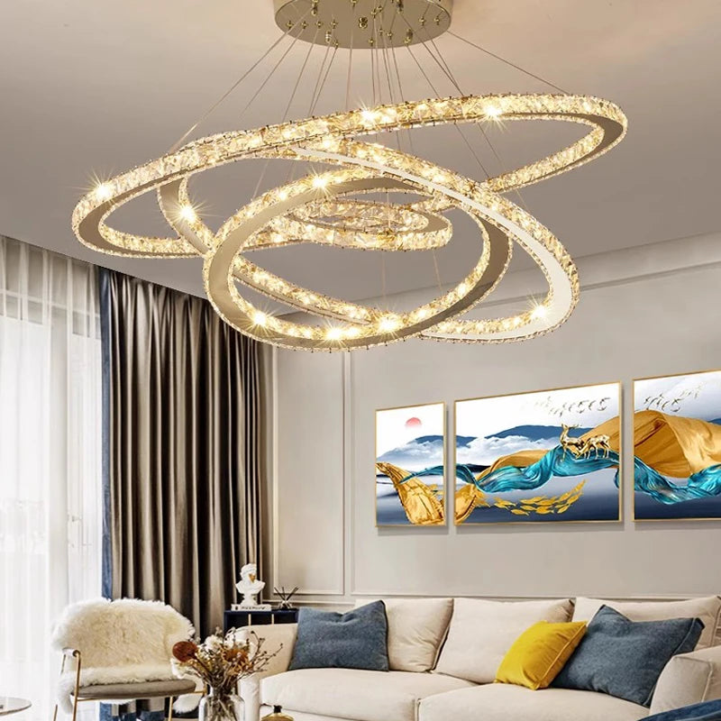 LED Rope chandelier Crystal Lamp