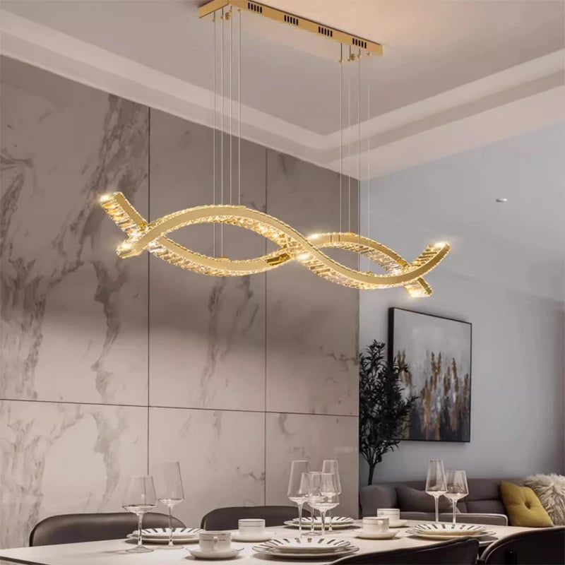 Wave Crystal Hang Chandelier