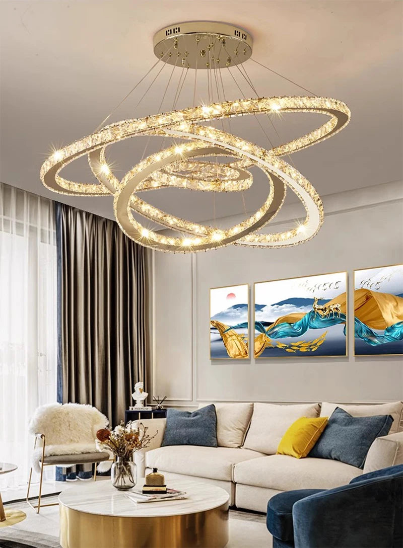 LED Rope chandelier Crystal Lamp