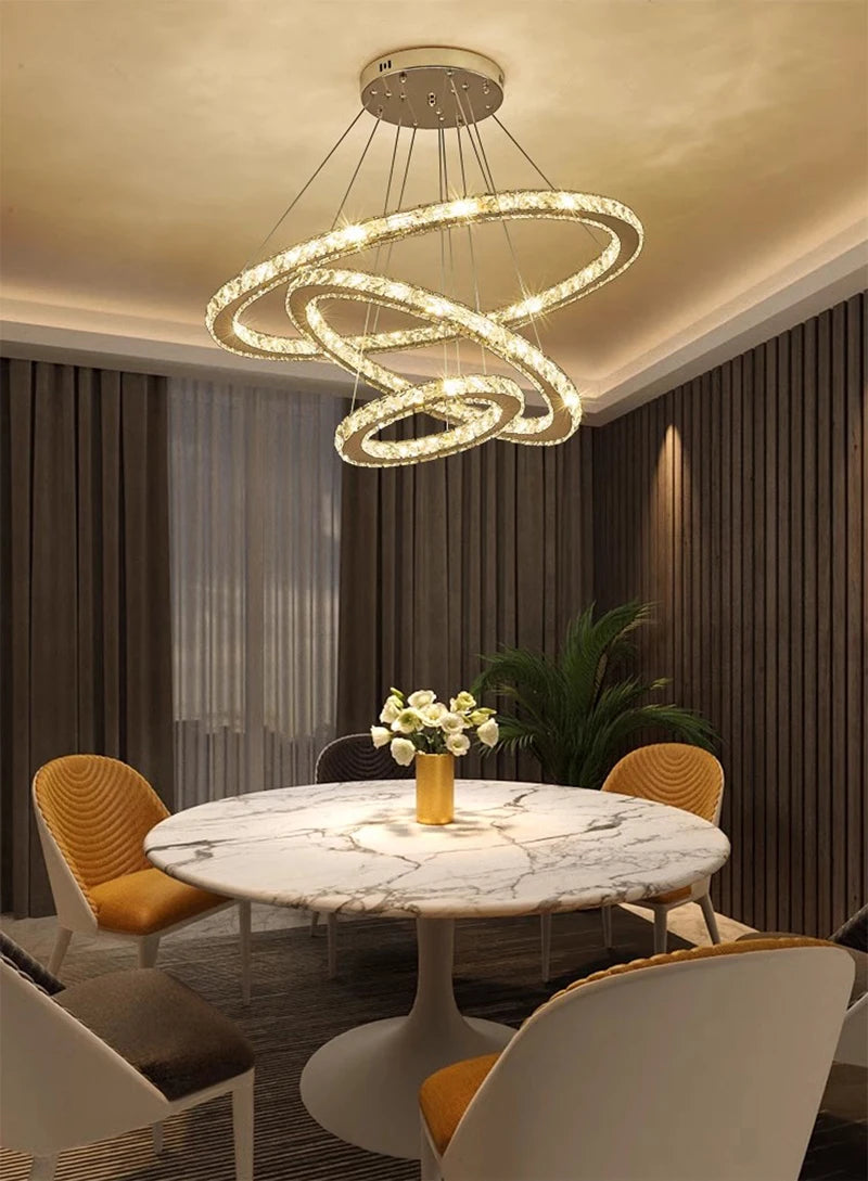 LED Rope chandelier Crystal Lamp