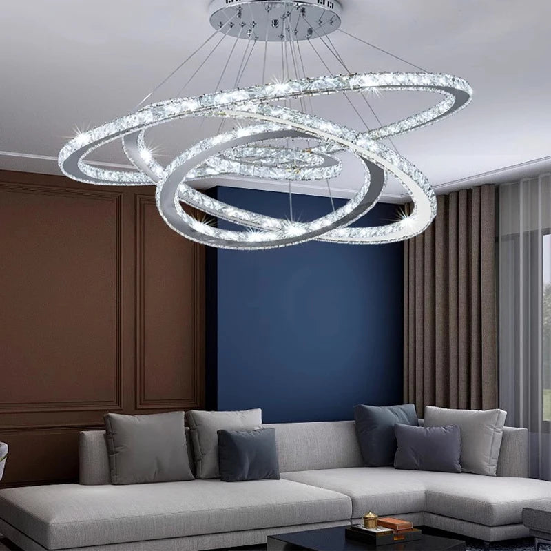 LED Rope chandelier Crystal Lamp