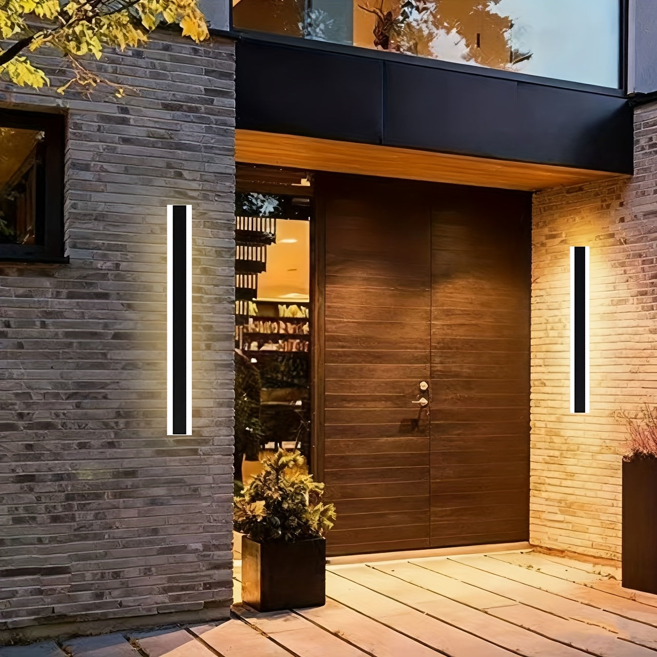 One Piece of Contemporary LED Black Square Wall Light, Ideal for Both Outdoor And Indoor Use, Available in Warm White with Lengths of 40/60/80/100Cm, Designed for Semi-Recessed Installation, Perfect for Living Rooms, Porches,