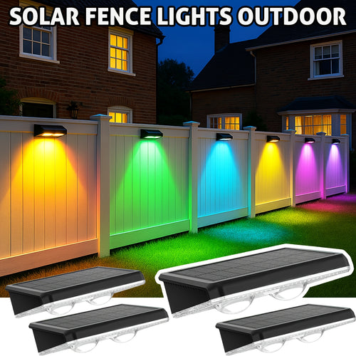 4/ 2Pack Outdoor Solar Lights, 9 Lighting Modes, Solar Wall Lights, Solar Fence Lights for Garden Patio Deck Steps Fences and Walls
